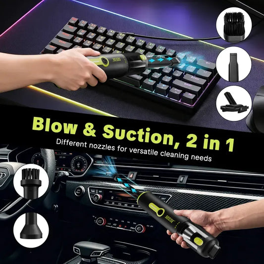Car Vacuum Portable Cordless, 20000Pa 2 in 1 Vacuum Cleaner&Air Duster, 100W Brushless Motor Handheld Vacuum Cordless with 6000mAh Battery, Multi-Nozzles for Car, Home, Office, Pet toolupgrade